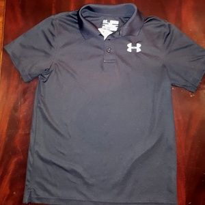 Boys Under Armour black medium polo